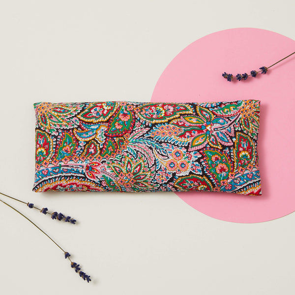 Relaxation Eye Pillow Red Paisley Pattern