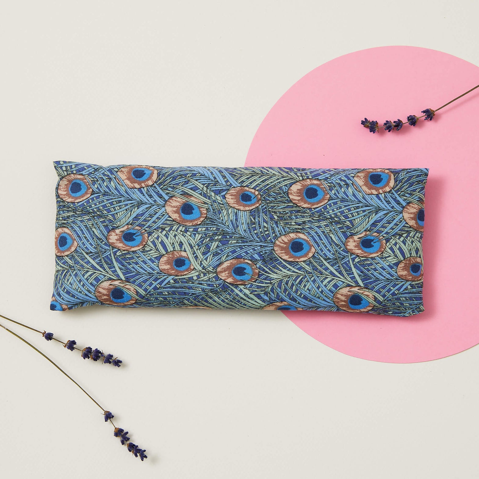 Relaxation Eye Pillow Peacock Feathers Pattern