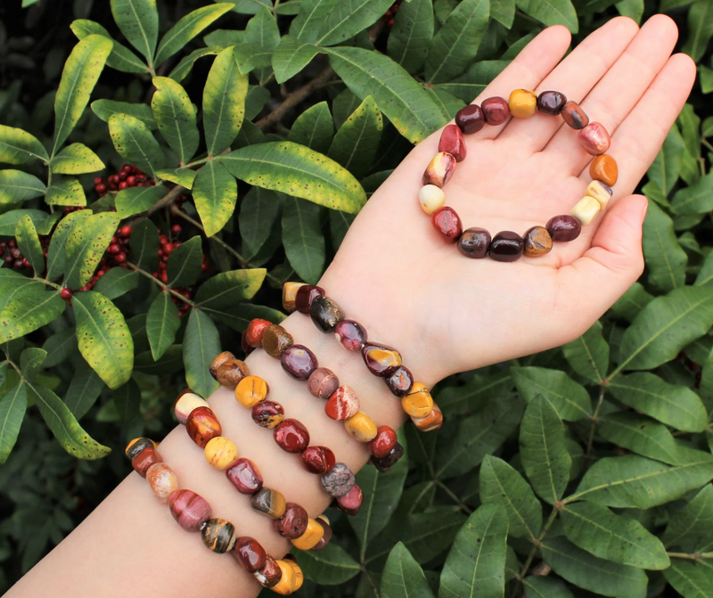 The Heart Chakra set with mookaite gemstone bracelet and a pulse point roll-on