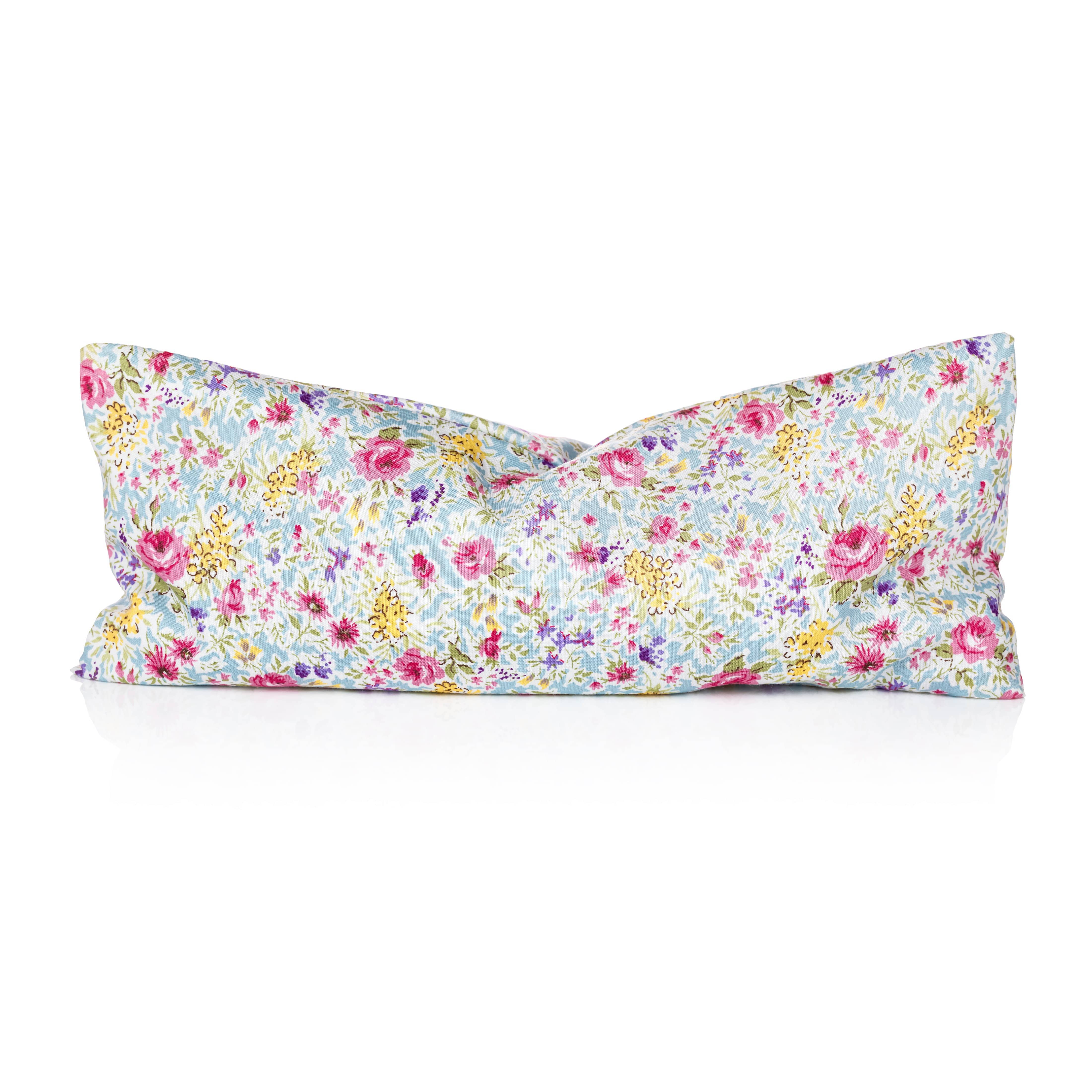 Relaxation Eye Pillow Pale Blue Floral Pattern - Clarity Blend